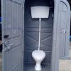 construction site toilet with flash